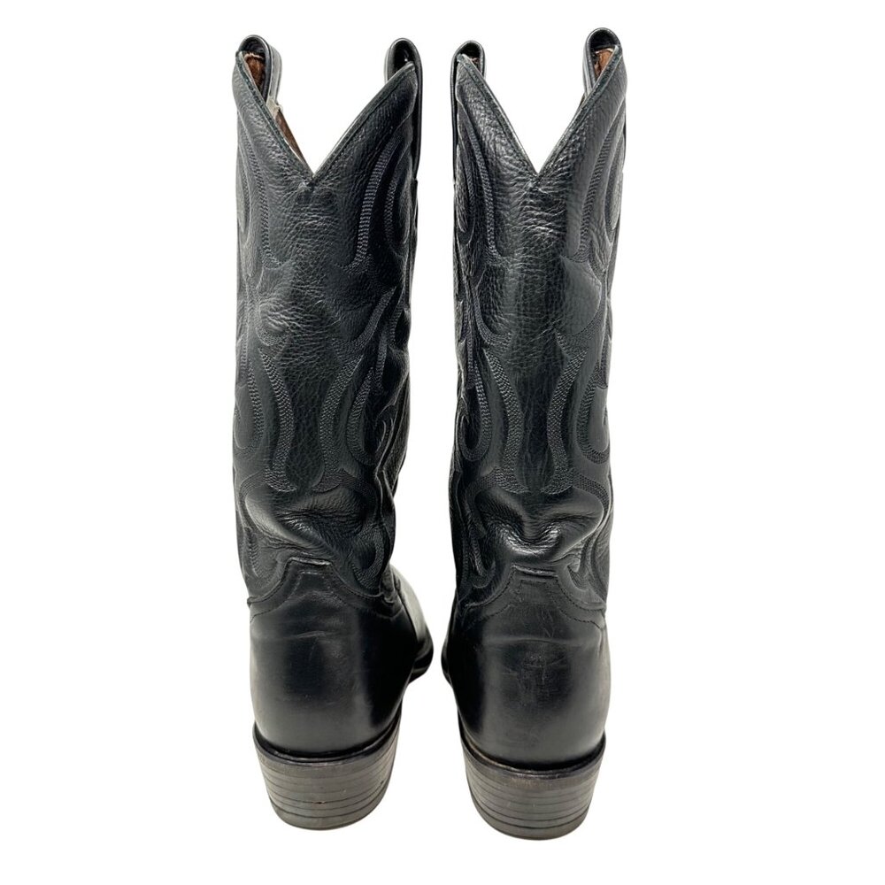 Tony Lama CZ820 Black Leather Western Boots - Men's Size 9 EE - Picture 3 of 10
